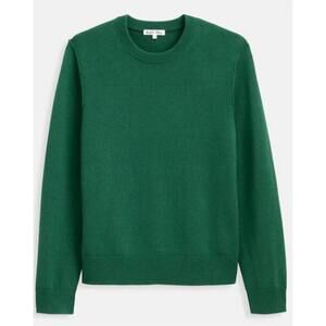 NEW ALEX MILL men's reverse seam crewneck sweater in evergreen